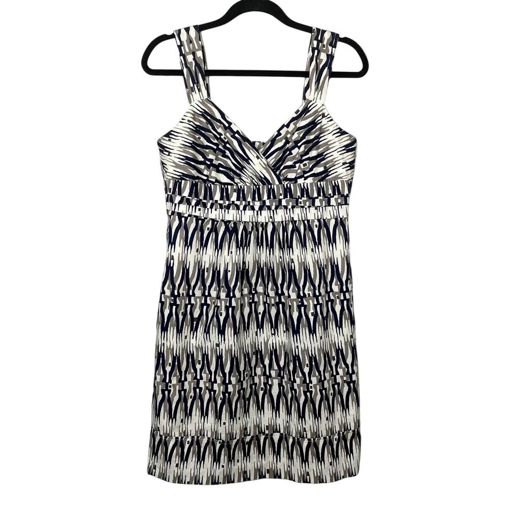 Ann Taylor Sleeveless Surplice V-Neck Empire Waist Mini Dress Multi Women's Sz 8
